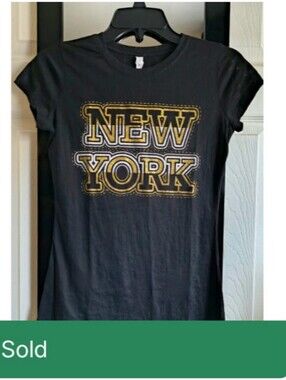 SOLD! Do Not Order!! New York Graphic Tee - Black with Gold Accent